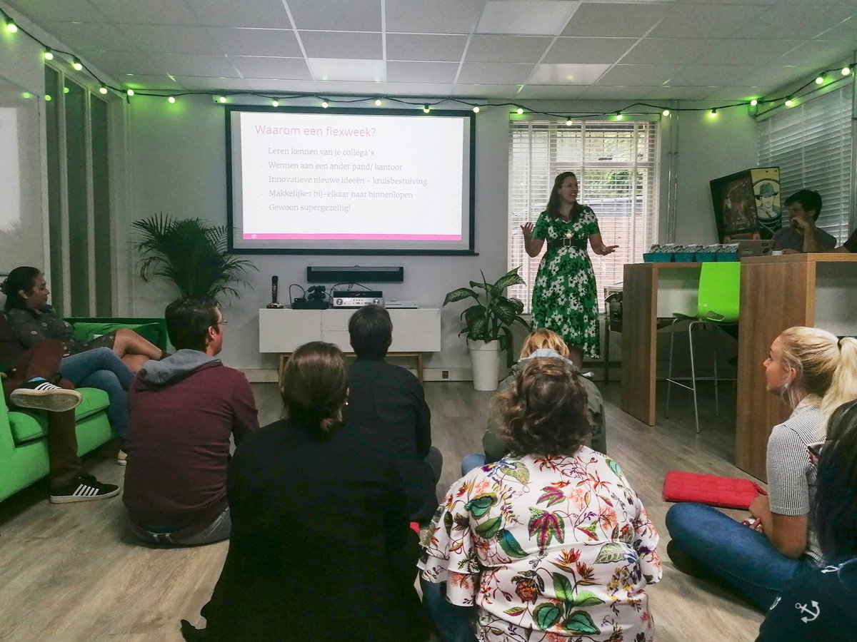yoast's tweet photo. It's #FlexWeek! 💪🏽
This week we'll all be switching offices every day. This makes it easier to connect with colleagues from other teams! For every building we've worked at, we get a stamp. Full card = a gift! We're wondering what it could be! #OfficeLife 💻 https://t.co/DjIaj7qipV