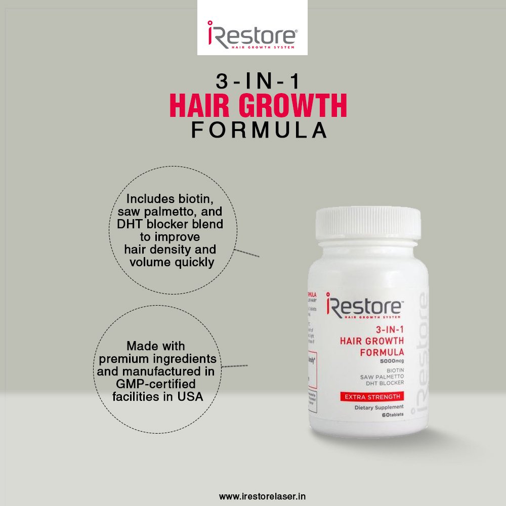 irestorein's tweet photo. The iRestore 3-in-1 Hair Growth Formula combines the most scientifically researched ingredients that have been shown to trigger growth of thicker, fuller hair. #iRestoreIndia

For more details visit : https://t.co/g46zviRcpZ

#hairloss #hairgrowth https://t.co/TYXhnnl9Wx