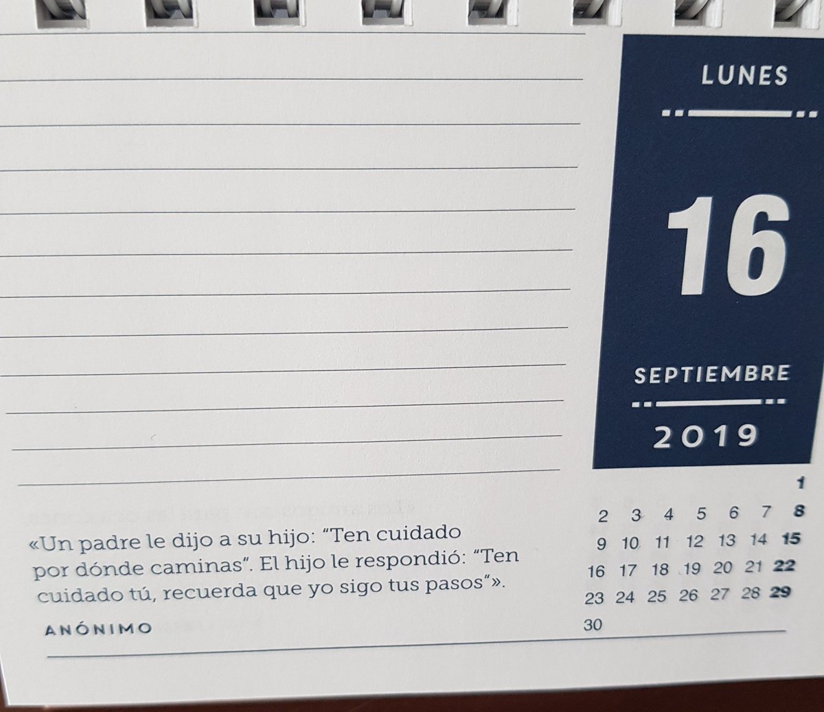 Calendario con frases motivadoras 2020
