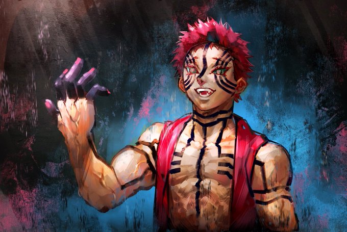 デュノスフォードさんがTwitterに投稿した猗窩座(鬼滅の刃)のイラスト。