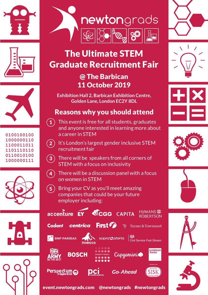 newtongrads's tweet photo. Don't forget to register for the #gender &amp; #diversity focused #STEM Graduate #Recruitment Fair on the 11th of October. Register as a student for FREE at: https://t.co/6Slmyst5MI https://t.co/aF2HTMJn3w