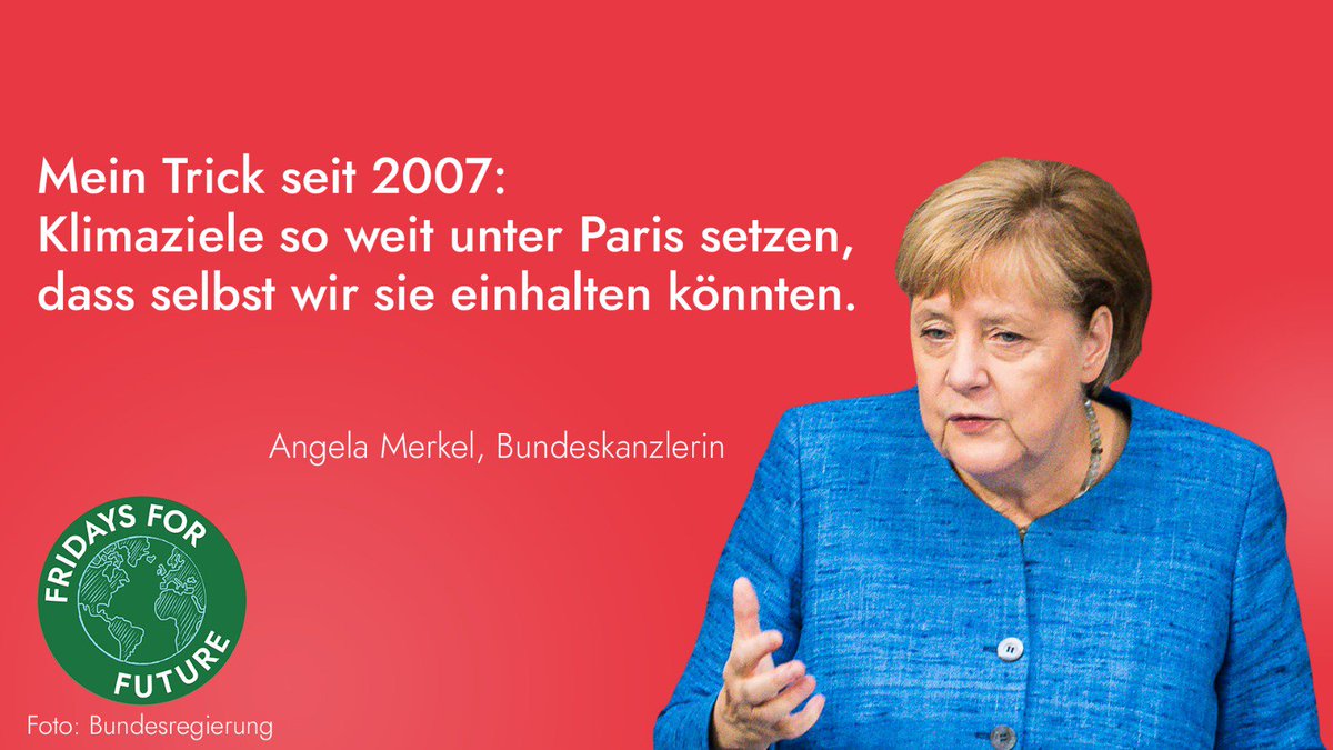 Klimaziel 2020:
❌ Vereinbarkeit mit Pariser Klimaabkommen
❌ Einhaltung

Klimaziel 2030:
❌ Vereinbarkeit mit Pariser Klimaabkommen

#AlleFürsKlima