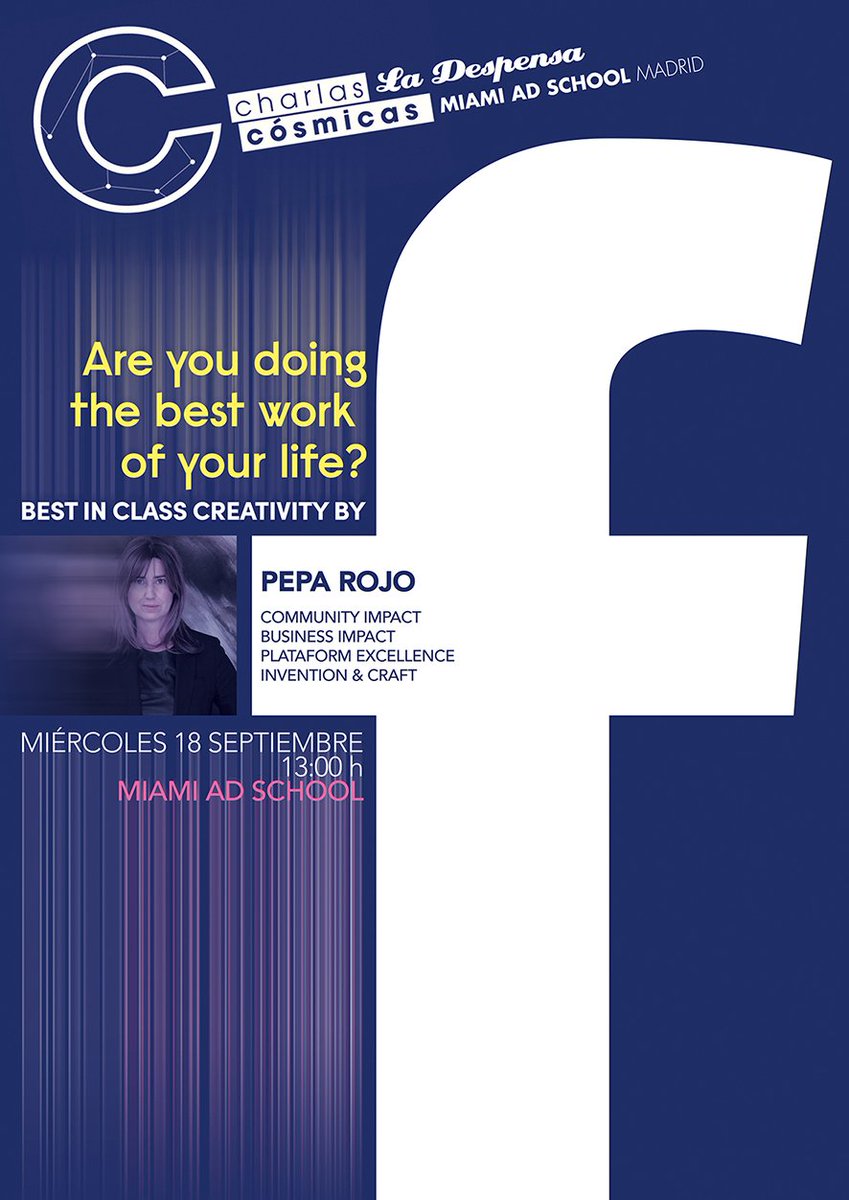 Si este miércoles a las 13h no tienes nada que hacer, ¡ya tienes plan! Vuelven las #CharlasCosmicas con <a href="/ladespensa/">La Despensa</a>  🛸 Esta semana nos acompaña <a href="/peparojo/">PEPA ROJO</a>, Creative Strategist de Facebook, y tiene muuuchas cosas que contarnos.