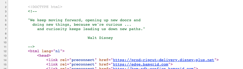 imBenny's tweet image. Wanneer je in de HTML-code van #DisneyPlusNL kijkt...