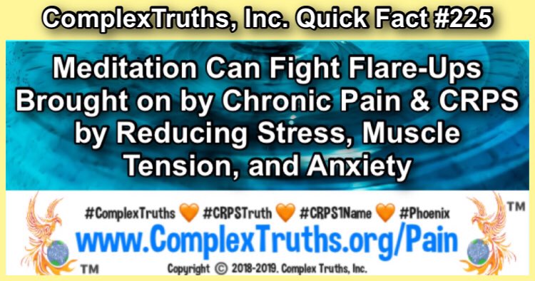 Do you practice #Meditation to fight #chronicpain from #CRPS🧘🏽♀️#RSD #CRPSWarriors #ComplexTruths #BurningForACure https://complextruths.org/ #peace #yoga #namaste #gratitude #happiness #meditate #soul #selfcare #wellness #consciousness #healing #spirituality #spiritual #mindfulness