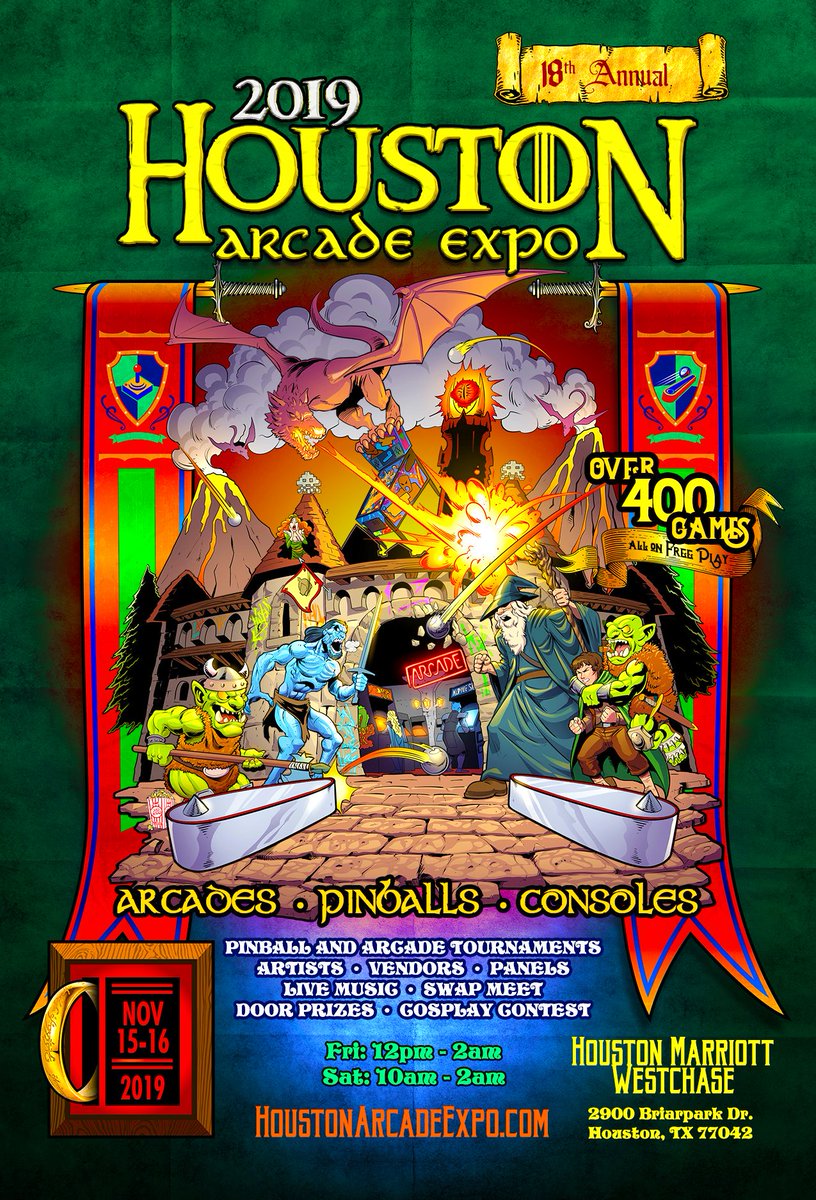 HouArcadeExpo's tweet photo. Houston Arcade Expo 2019!!! spread the word! 11/15 &amp; 11/16...www.houstonarcadeexpo.com for the details! https://t.co/Mqx6ACxMDa