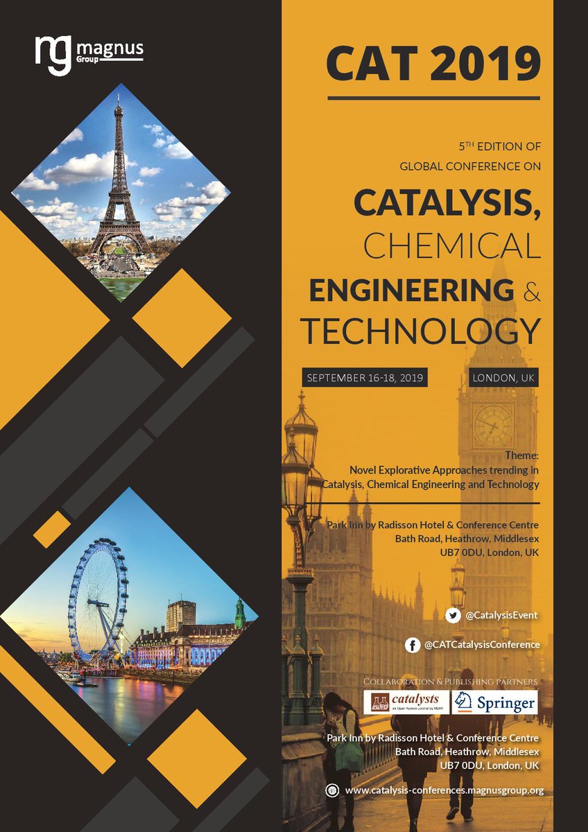 CatalysisEvent's tweet photo. #FewMoreHoursToGo!!
We are exited to announce that the @CatalysisEvent , London will start in few hours. You’re always going to encounter a learning curve when you learn something new. Attend #CAT2019 conference and learn new research works. #Delegates are most welcome. https://t.co/RVPa1esfB0