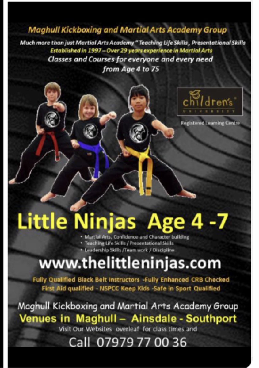 Classes in Maghull, Southport and Ainsdale www..ainsdalekickboxing. co.uk. Tel 07979 770036