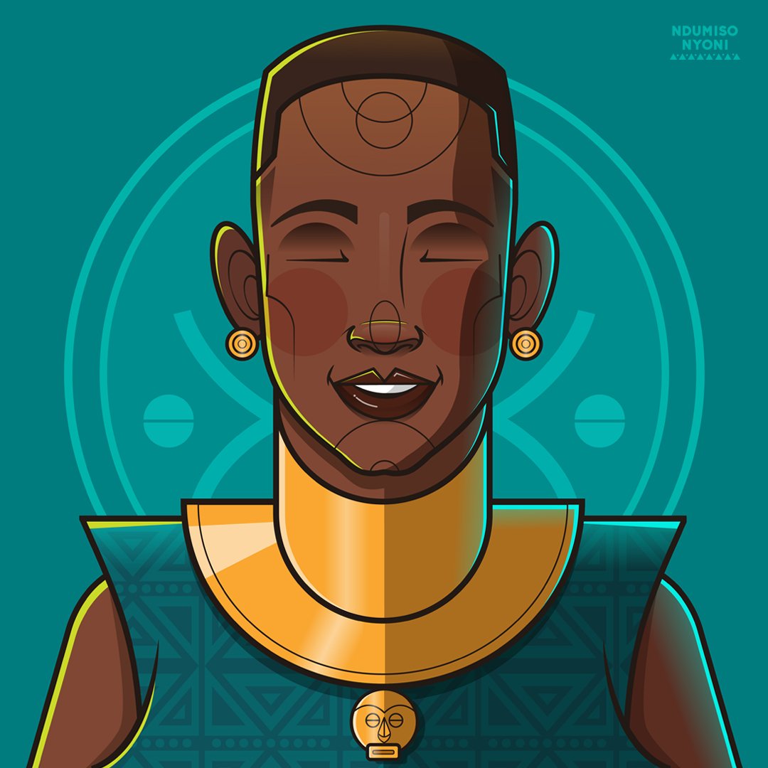 ndumiso_nyoni's tweet image. As part of #HeritageMonth I’ll be honouring African musicians who have inspired my thinking &amp;amp; creativity over the years.
Artwork Title: Angélique
An illustration in honour of Beninese Grammy Award winning, singer-song writer and activist @angeliquekidjo Much love &amp;amp; respect 🙏🏿✊🏿👑