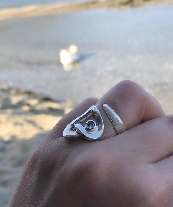 Heart ring silver heart ring zircon ring heart ring with | Etsy buff.ly/2UTvF8w