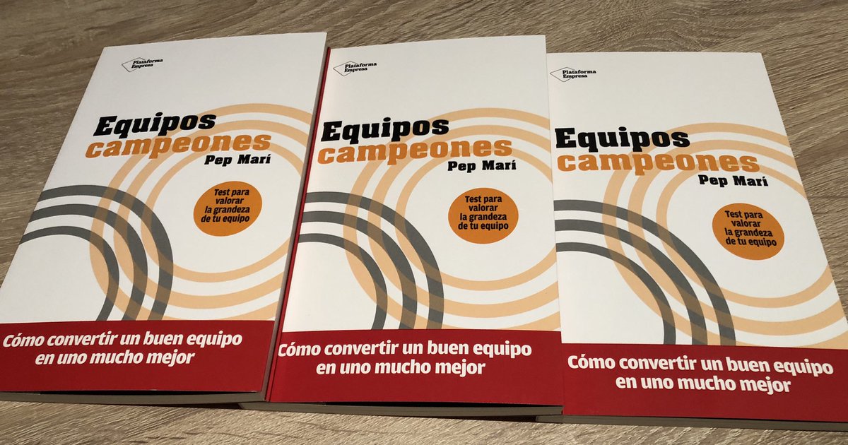 Me hace mucha ilusión anunciaros que mi último libro saldrá a la venta el 23 de setiembre.

Estoy convencido de que las reglas del juego que regulan el funcionamiento de un BUEN equipo son distintas a las que gestionan a un GRAN colectivo.
#EquiposCampeones