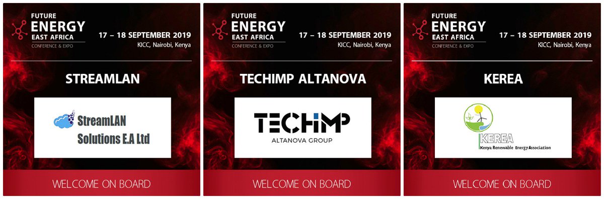FutureEnergyHub's tweet photo. #FutureEnergyEastAfrica is pleased to welcome Techimp HQ - Altanova Group , KENYA RENEWABLE ENERGY ASSOCIATION and StreamLAN Solutions (E.A) Ltd. our newest exhibitors!
#NewExhibitors
#Streamlan
#KEREA
#Techimp
#WelcomeOnBoard
#FutureEnergyEastAfrica https://t.co/AR0To3trCw