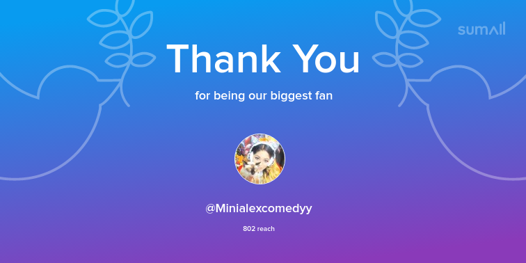 Our biggest fans this week: Minialexcomedyy. Thank you! via sumall.com/thankyou?utm_s…