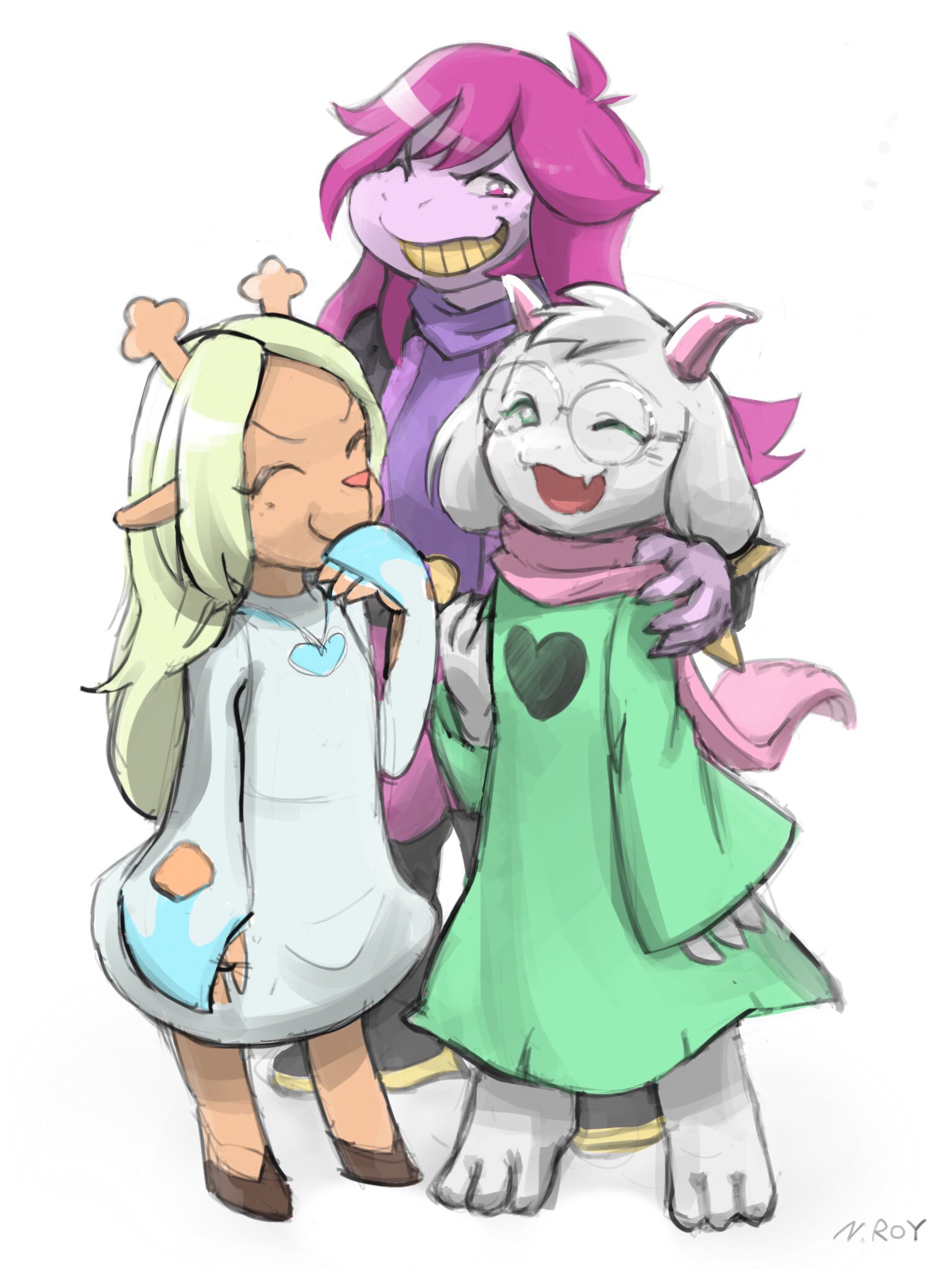 “Friends
#deltarune #Susie #Ralsei #Noelle” .