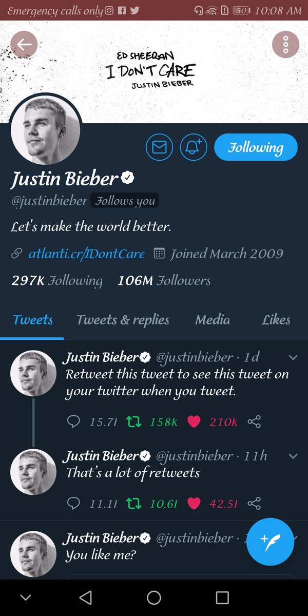 Fakesmileblush's tweet image. Justin Bieber really followed me I can't believe it