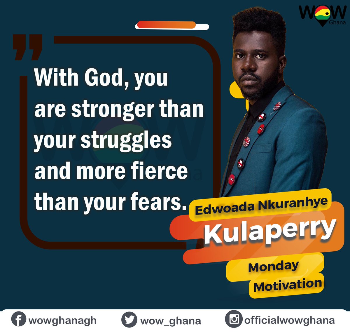 wow_ghana's tweet photo. #mondaymotivation #edwoada “With God,...” - @kulaperry1 #fearnomanclothing #ghana #wowghana #africa #beinspired #monday #quotes #kulaperryquotes #designer #fashion #mondayvibes #mondays #lundi #happymonday #week #mondayquotes https://t.co/JZNUvOijmQ