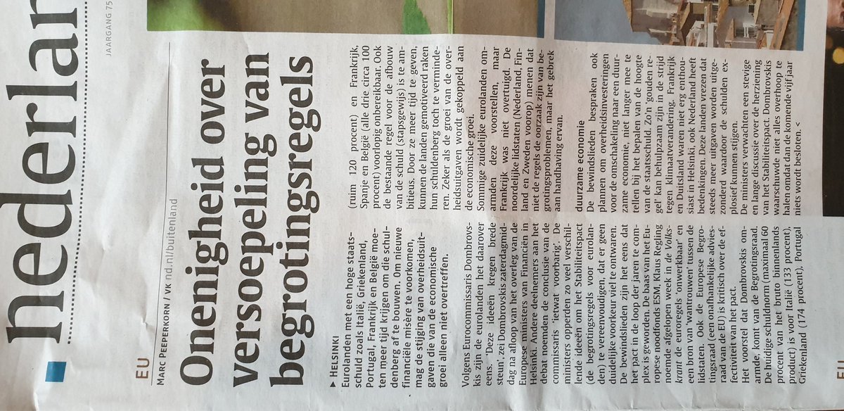 Ik blijf me verbazen over mensen die foeteren op Europa-sceptici. Kijk naar cijfers. We spraken af dat voor stabiele economische samenwerking een land maximaal 60% van BBP schuld mag hebnen. 15 jaar later: Griekenland 174%, Italië 133%, Portugal ruim 120%, Fr./Sp./Bel. 100%...