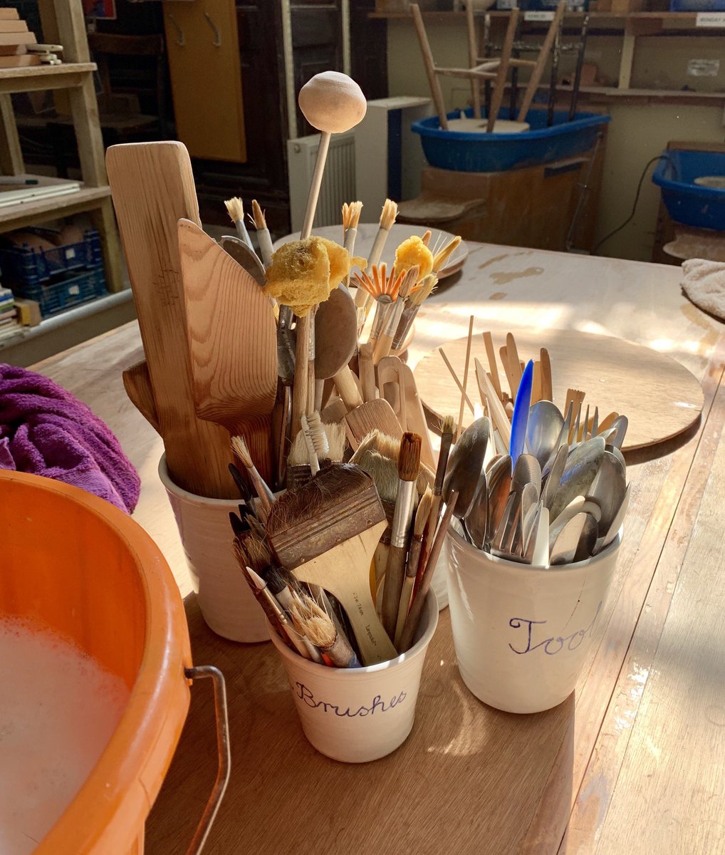All clean and glowing in the sunshine. We're ready for the new term 🙌 #pottery #learning #newterm