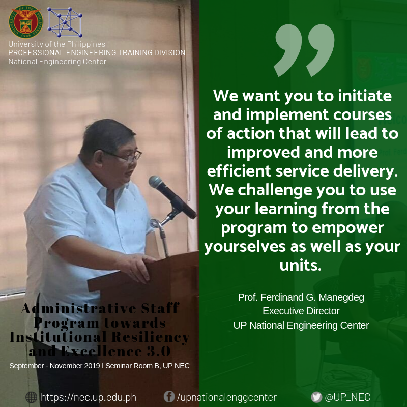 UP_NEC's tweet photo. The third run of the Administrative Staff Program towards Institutional Resiliency and Excellence (ASPIRE) Program officially commences today. #UPNEC #ASPIRE3.0 #OVPAA #OC #OVCAA #OVCSA #OVCA #OVCRD #OVCPD #TrainWithUs #GrowWithUs https://t.co/oZd1Zhyi7a