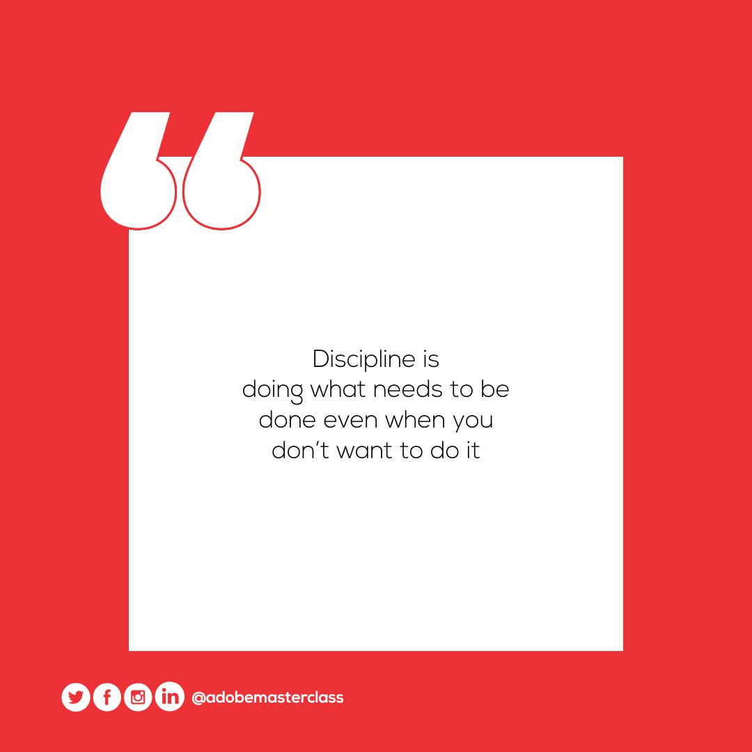 KayshwUniversty's tweet photo. Discipline is doing what needs to be done even when you don't want to do it
Have a great week ahead
Tag a friend
NB.: Adobe Master Class Port Harcourt starts today
#kayshowconcept #adobemasterclass #AMCPH #mondaymotivation https://t.co/ccTMeckQZ1