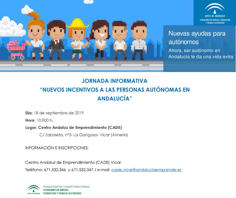 cadealmeria's tweet photo. ¡¡Recuerda‼️: El próximo miércoles, 18/09, a partir de las 10.00 h en el #CADEVICAR, te informaremos sobre las nuevas ayudas que la #JuntadeAndalucía ofrece para los #autónomos. Inscríbete!😉
.
.
#Almería #AutonomoEmprende #SomosEmprende #TalentoEmprendedor https://t.co/a5KmodNANA