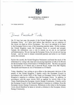 Some have asked me to pen a final tweet.I'm no lawyer. So this has no legal weight. ButIn Theresa May's letter she says Parliament has confirmed the result of the referendumOn the compelling testimony of Mr Cummings no 2019 "brexit" is compliant with the EUREF16...so A50?