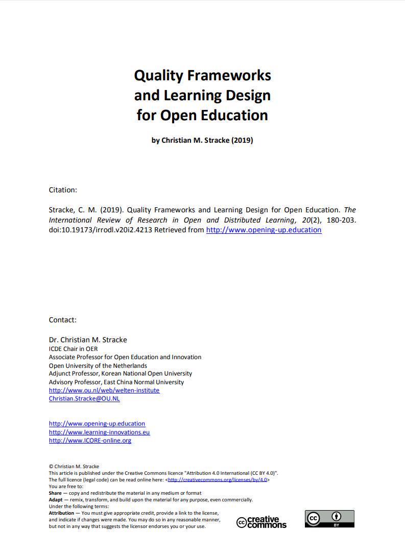 OU_Edu_science's tweet photo. Available
@ChrMStracke's #IRRODL article on #QualityFrameworks & #LearningDesign for #OpenEducation with the #OpenEdFramework
Download now at https://t.co/cBXES4eMDt …
#OER #openEd #TEL #EdTech https://t.co/bSLcE534dw