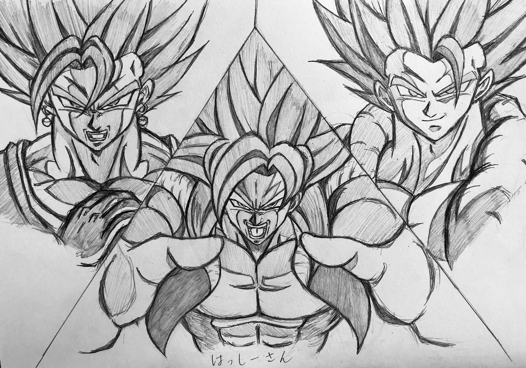 フジ太朗 En Twitter まず1人目 はっしーさんの Yuki H Nkdmr のゴジータブルー ベジットブルー ゴジータ 4を描かせていただきました Gt 超の最強合体戦士 両サイドにブルーそして真ん中にはゴジータ4 カッコいいです いいねした人の画像欄覗いて