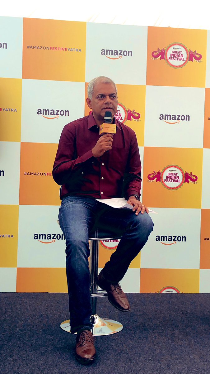 AmazonNews_IN's tweet photo. “#AmazonGreatIndianFestival is important for us to bring the next 100 million customers online, many of them from tier 3 or even tier 4 towns. #AmazonFestiveYatra represents a microcosm of this experience.”- Manish Tiwary, VP Category Management @amazonIN https://t.co/K6P4ZlfHGO