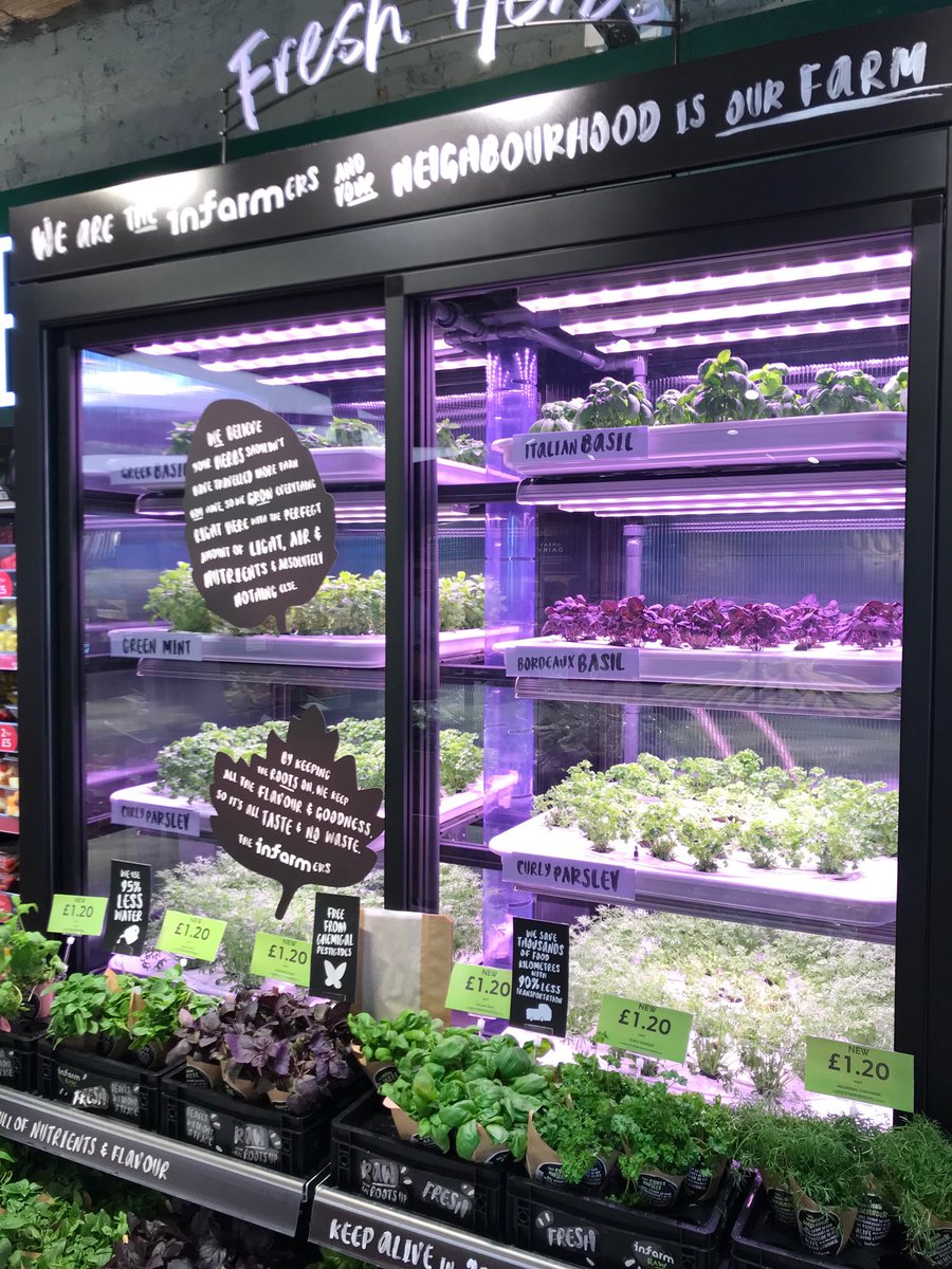 NansenGreen's tweet photo. Is this the future, hydroponic gardens in restaurant? M&amp;S are pioneering this concept in their new food only outlets. #Sustainability #growing https://t.co/2Qgg2yEG6E