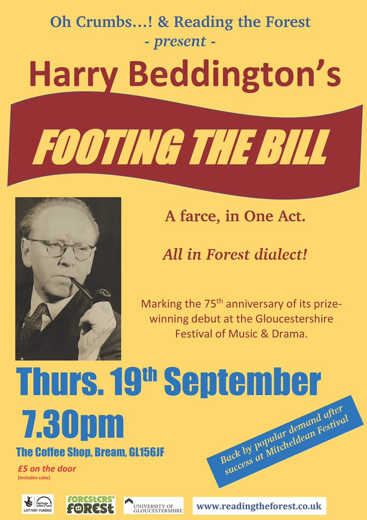 readingthefod's tweet photo. Another chance to see the revival of the great Harry Beddington’s ‘Footing the Bill’ in Bream Thursday evening. @cr_burman @BreamLibrary @robbeddington @jojo_durrant @DPottermatters https://t.co/UzAFtqaGoH
