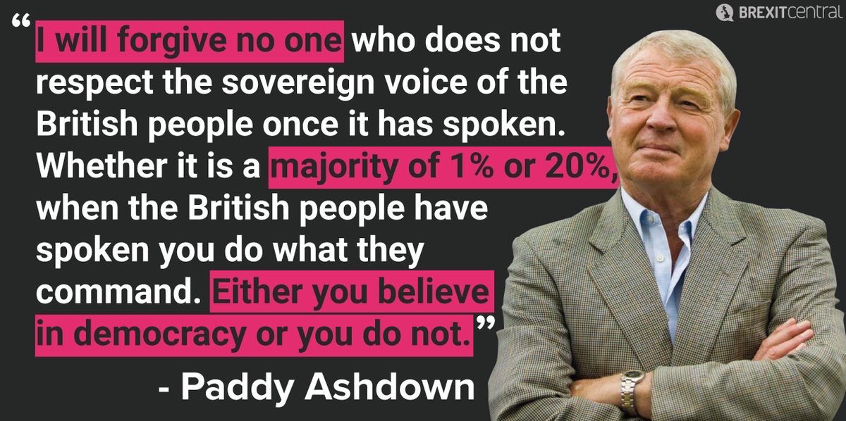 On @GMB this morning @joswinson says #paddyashdown wanted to cancel #brexit. Well here is Paddy telling #Joswinson she is a Liar. He was a true #democrat.  Please retweet. #LibDems #LeaveAlliance #BritishIndependence #GeneralElection2019