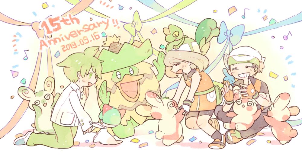 ユウキ(ポケモントレーナー) ,ハルカ(ポケモントレーナー) 「エメラルドおめでとう～～～
 #エメラルド15周年 」|こちかのイラスト