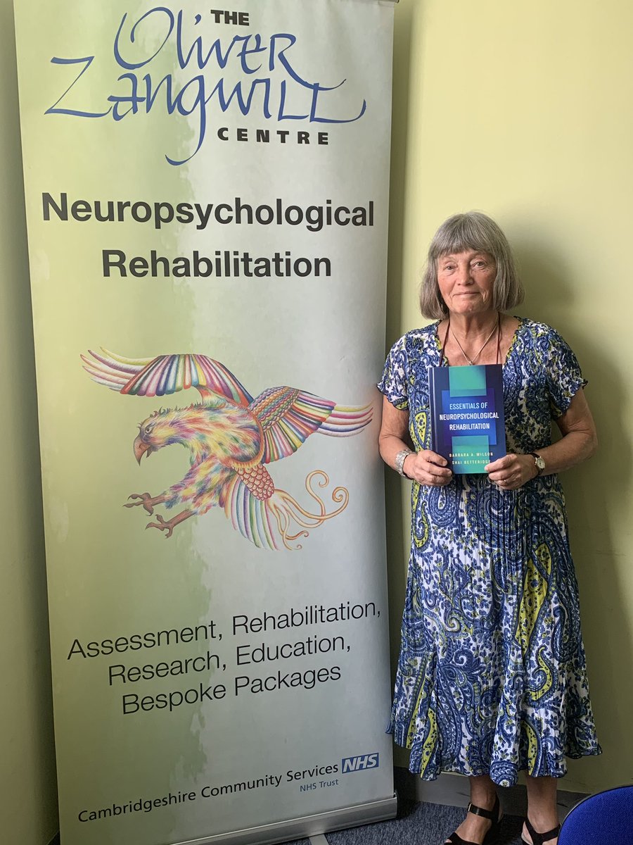 OliverZangwill's tweet image. Professor Barbara Wilson proudly displays her 26th published book, titled, ‘Essentials of Neuropsychological Rehabilitation’. You can see Barbara present at her masterclass tinyurl.com/yxuhu426 Amazing woman! @ccs_nhst @KarenMasonCCS @anotherleyla
