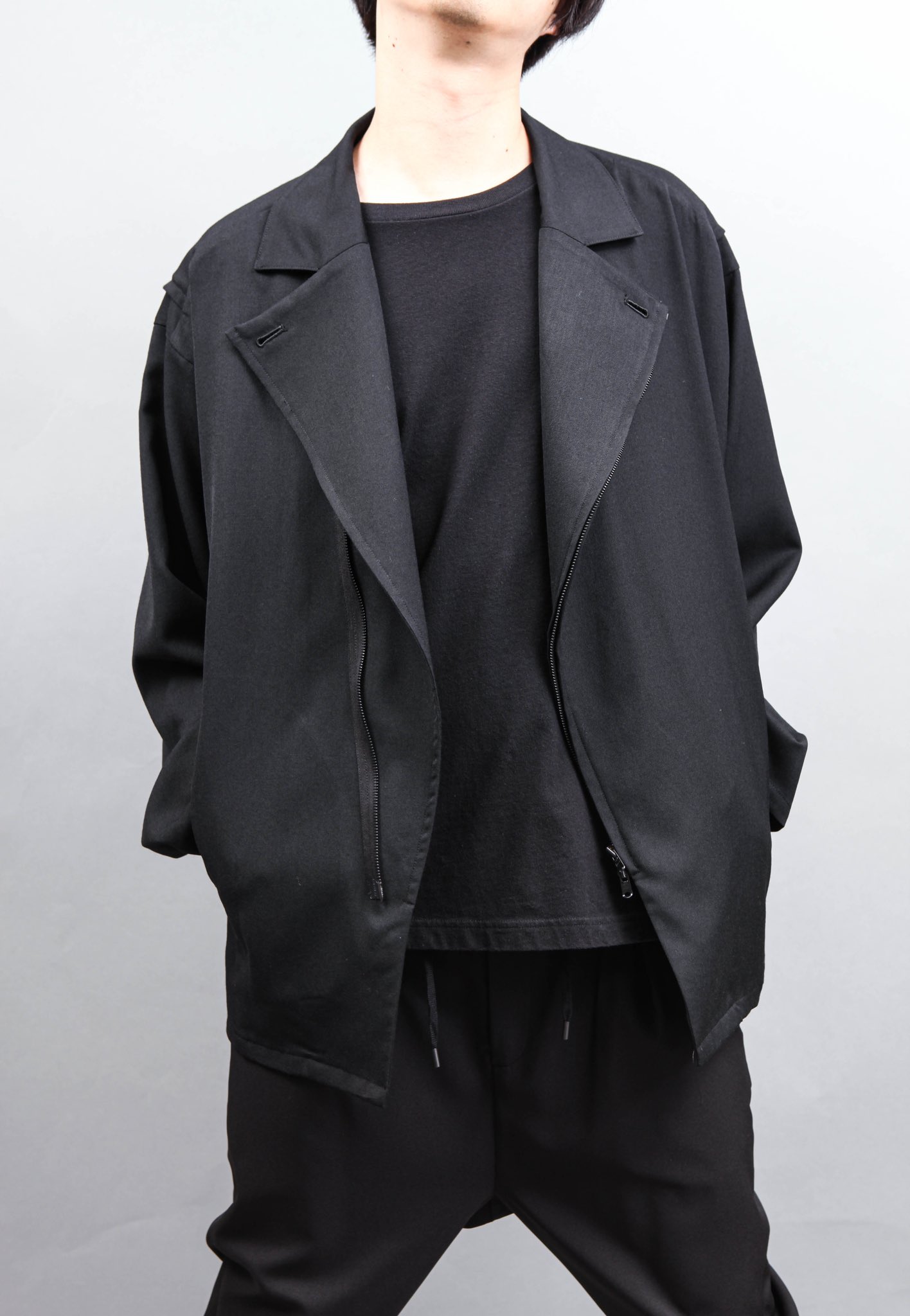✨新品未使用✨ ato サテン ライダース ネイビー Lサイズ 【メール便