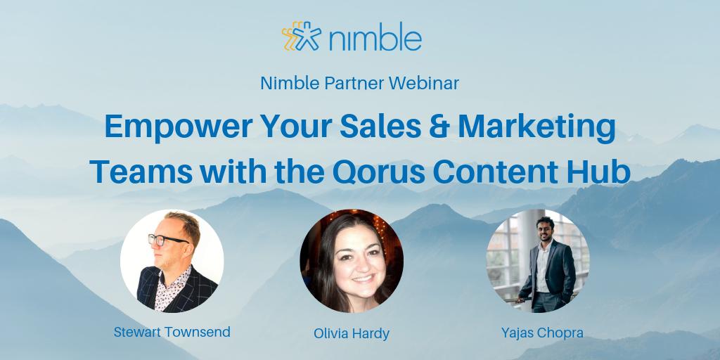 NimblePartner's tweet photo. Join @Qorusdocs’ Olivia Hardy and @Nimble’s very own @chopra_yajas for our upcoming webinar to learn how to use Nimble Content Hub to build a #sales deck in 60 seconds! 

https://t.co/N07g4PE12I 

#NimblePartner https://t.co/BM9mmfJaPs