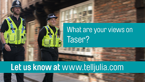 northyorkspfcc's tweet image. #DogHour followers in North Yorkshire. Do you think police officers on North Yorkshire’s streets should routinely carry Tasers? #TaserSurvey Please tell us your views at telljulia.com telljulia.com