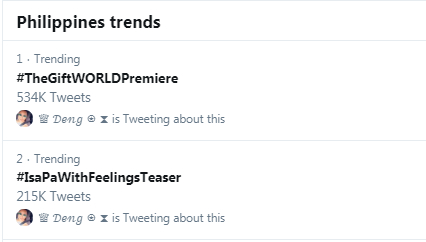 Kayo pa rin <a href="/mainedcm/">Maine Mendoza</a> <a href="/aldenrichards02/">Alden Richards</a> .

50 weeks ago, ginusto ni Lord na magkatagpo tayo. Happy #ALDUBxADN50thMonthsary sa atin.

#TheGiftWORLDPremiere
#IsaPaWithFeelingsTeaser