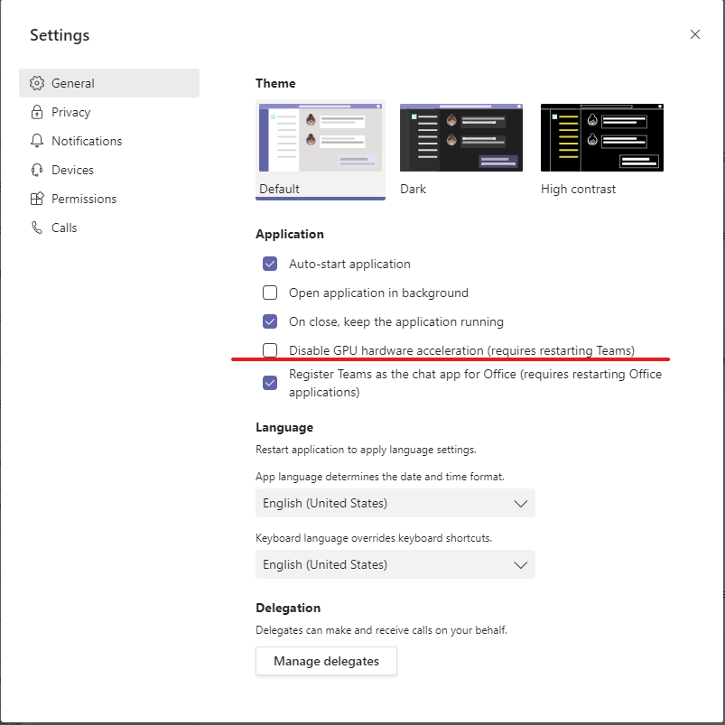 Cansby on Twitter: "Disable GPU hardware acceleration in Teams, new setting in the GUI? #MicrosoftTeams https://t.co/KzE5SprURr" /