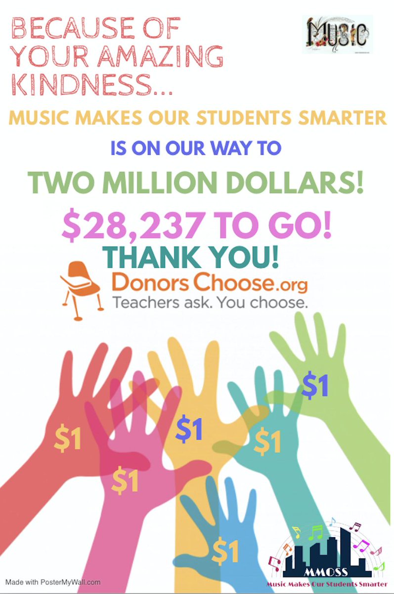 MMOSSGivingPage's tweet photo. 💜🎶💜
https://t.co/cq6ym7aKwV
#MusicMonday #MusicMatters #ittakesavillage #MMOSSFamily #MMOSS2Million #givingmonday Every #Dollar gets us closer to Two Million dollars raised for education on the Music Makes Our Students Smarter Giving Page! #Thankyou https://t.co/5v4XE3v4Ck