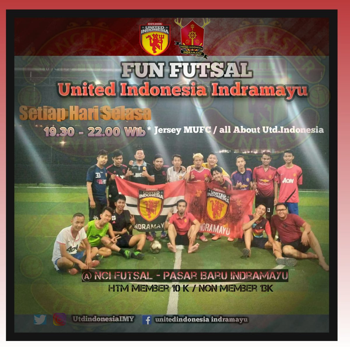 Fun futsal united indonesia chapter indramayu.
Datang, tendang , senang ai pen pulang aja klalen bayar patungan ya.
#uici
#unitedindonesichapterindramayu <a href="/kotaindramayu/">Kabupaten Indramayu</a> <a href="/KOFAYU/">Komunitas Fans Club</a>