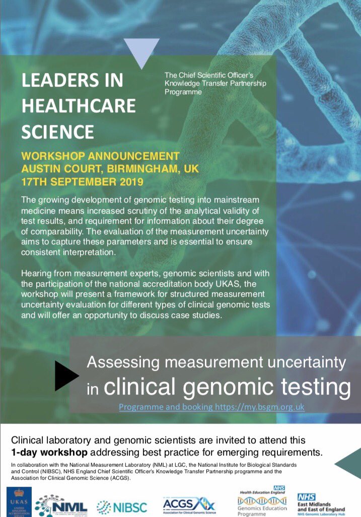 IsaDelon's tweet photo. J-1 for the workshop on assessing measurement uncertainty in clinical genomic testing, looking forward to seeing you all tomorrow @acgs_news @NML_ChemBioGC @Angelafifty @EMQNOffice #MUWorkshop https://t.co/GAsCCULbi7