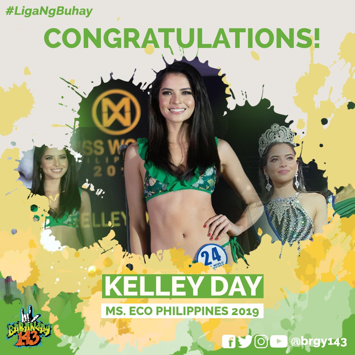 brgy143's tweet photo. Congratulations to our beloved @itskelleyday for winning Miss Eco International Philippines 2019

Abangan si Jinri na binosesan ni Kelley sa pagbabalik ng Barangay 143 Season 2!

#Brgy143
#LigaNgBuhay
#KelleyDay24 https://t.co/IQMCtjgz5b