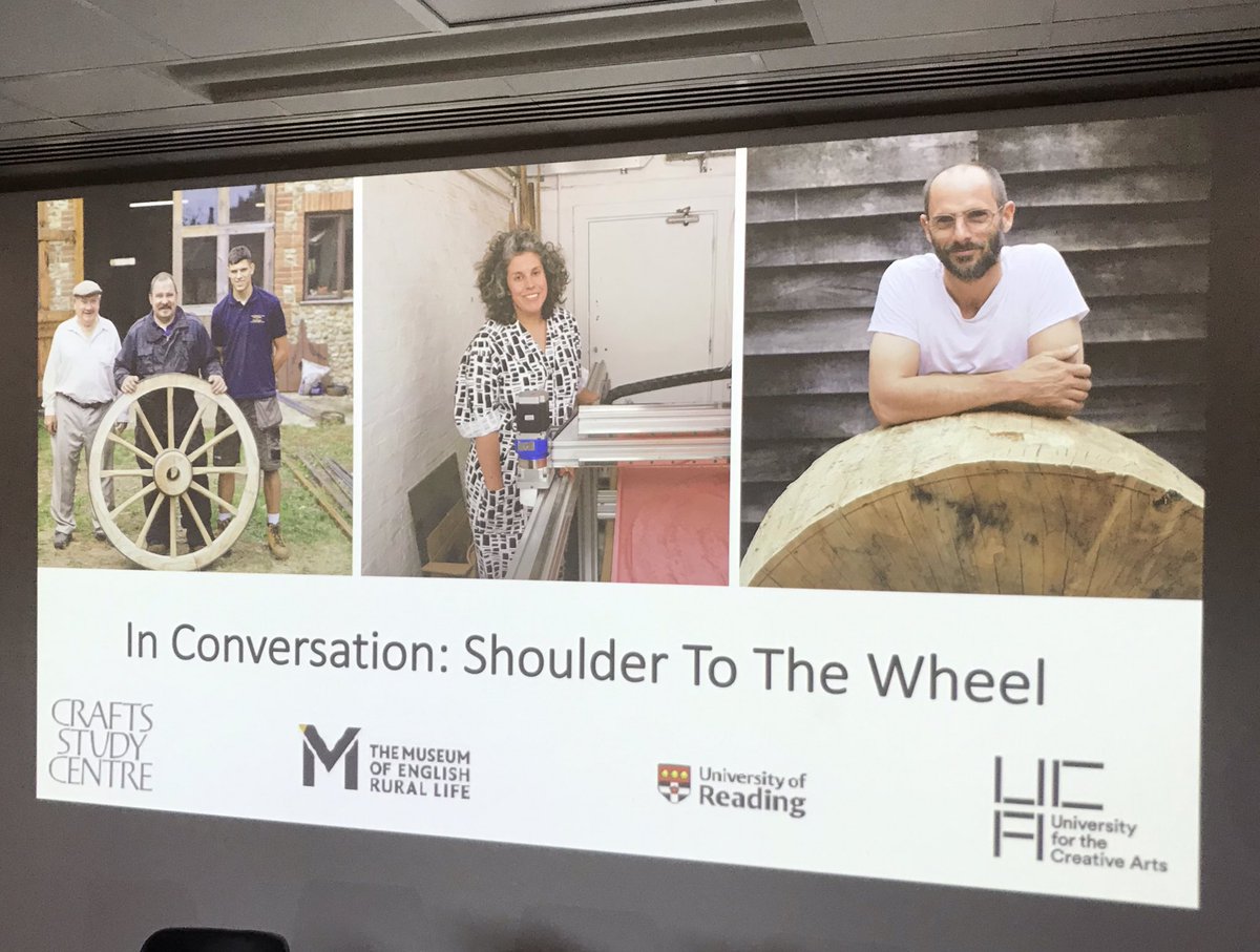 <a href="/Crafts_CSC/">Crafts Study Centre</a> for #ShoulderToTheWheel launch event today. In conversation livestream on <a href="/TheMERL/">The Museum of English Rural Life</a> Facebook.