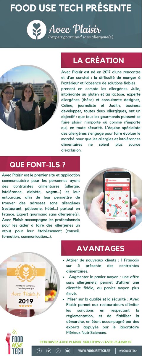 avec_plaisirs's tweet photo. J-3 #FoodUseTech 
Notre objectif : mettre l’accent sur la gestion des allergènes et convaincre les professionnels de faire des #allergenes, un atout pour leur établissement.

https://t.co/o29FP2lJmp

#avecplaisir #foodtech #lyonfrenchtech #allergies 
#sansallergenes #foodservice https://t.co/9tF0XMzrgH