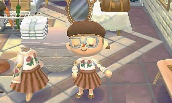 さくらりぼん Pa Twitter 1人ファッションショー 腕がシースルーになってて 花の刺繍のしてある ワンピースです 服も秋色 𓆸 とび森 とびだせどうぶつの森 Animalcrossing 동물의숲 どうぶつの森 夢番地 マイデザイン Acnl ハッピーホーム