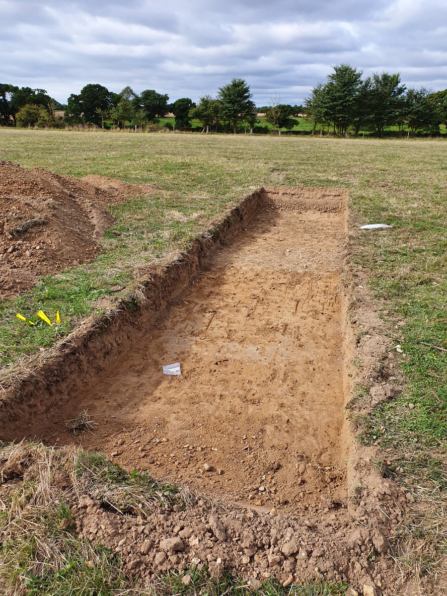 First trench of #PF2019 opened &amp; ready for <a href="/NewForestNPA/">New Forest NPA</a> #NewForest #archaelogy volunteers. Great start; located 2 curving ditches (you might have to take our word for it) along with fragment of prehistoric pottery. Time to open 2 more trenches. <a href="/beaulieurails/">Beaulieu Rails Ltd</a> &amp; <a href="/BUARC_Archaeo/">BUARC</a>