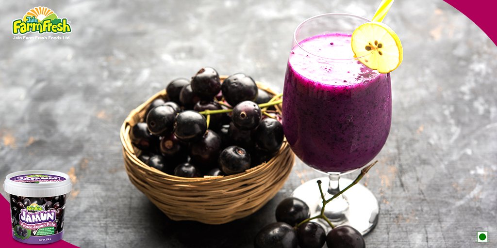 jff_fruzen's tweet photo. Happy Ja-MunDay! 
Pulled through first day of the week? Treat yourself with a glass of frozen jamun pulp drink.
#AvailableAllYear #JainFarmFresh #FruitsForLife #FrozenJamunPulp https://t.co/JLNLPCKJmN