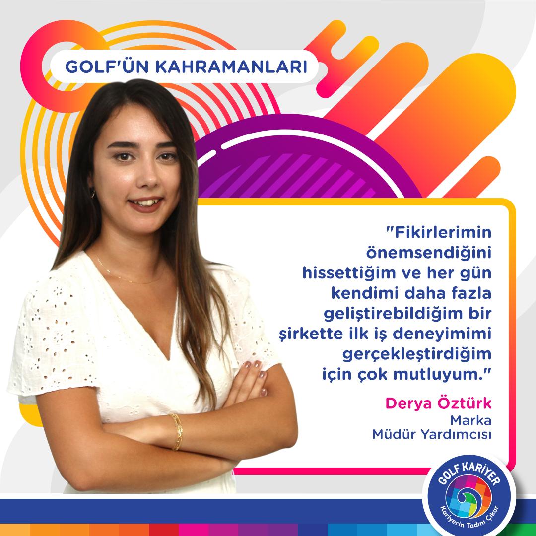 Marka Müdür Yardımcımız Derya Öztürk’ten size bir mesaj getirdik!📨 "Fikirlerimin önemsendiğini hissettiğim ve her gün kendimi daha fazla geliştirebildiğim bir şirkette ilk iş deneyimimi gerçekleştirdiğim için çok mutluyum."👏🏻 #golfunkahramanları #kariyerintadınıçıkar