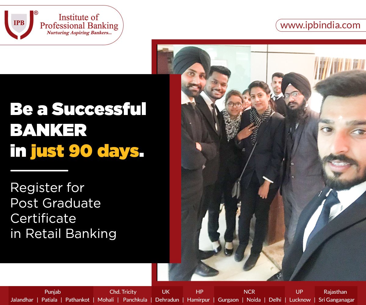IPBtricity's tweet photo. With IPB’s Post #Graduate Certificate in Retail #Banking you tend to make the best decision of #life that secures your dream #banking job in 90 days

Visit: https://t.co/Sh8ymtQr0a
Contact Us: +91-98881-09150, 97796-64150, 98187-80438

#MainNahiBerozgar #IPB #bankingcourses #jobs https://t.co/c1nbY1bq8x